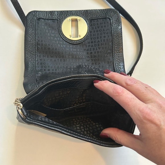 Kate Spade Black Crossbody Bag | Pebbled Leather | Gold Chain - Picture 5 of 5